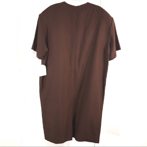 NWT Vintage Evan Picone Brown Sheath Dress - Picture 4 of 9